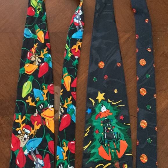 Warner Brothers Looney Tunes Mania Retro Vintage Christmas Holiday Ties - Picture 3 of 13